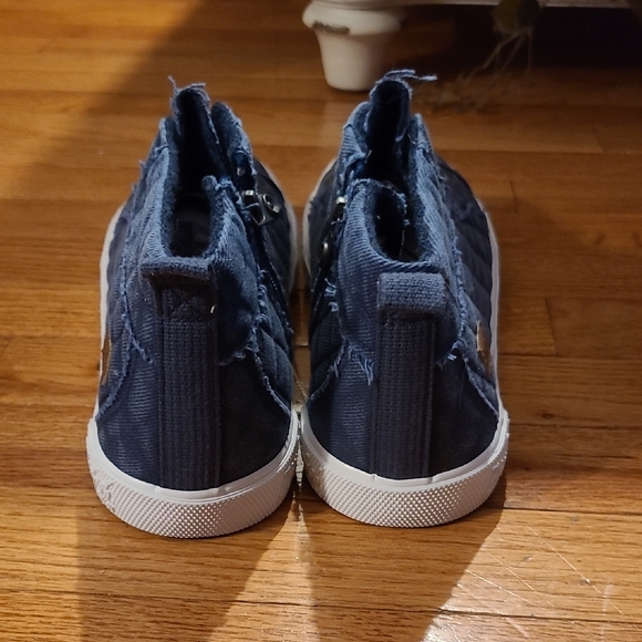 Blowfish Blue Quilted High-Top Sneakers - Picture 5 of 6